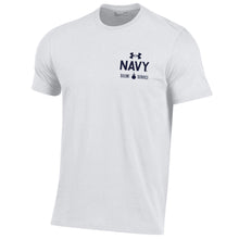 Load image into Gallery viewer, Navy Under Armour Anchor Silent Service Performance Cotton T-Shirt (White)