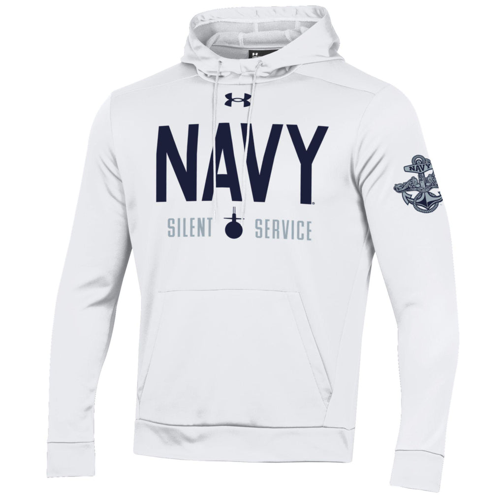 Navy Under Armour 2023 Rivalry Silent Service Fleece Hood (White)