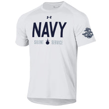 Load image into Gallery viewer, Navy Under Armour Rivalry Silent Service Tech T-Shirt (White)