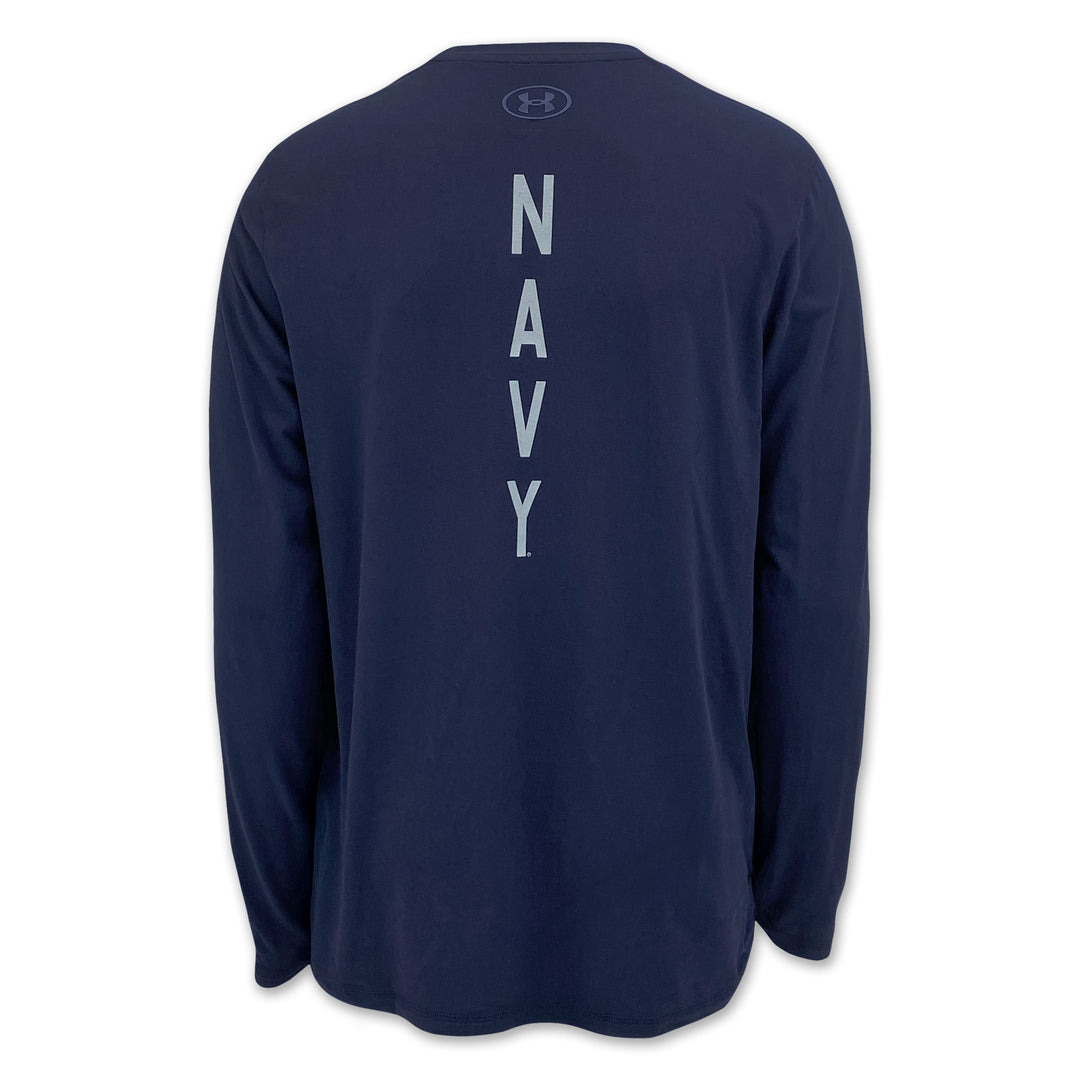 Navy Under Armour Anchor Silent Service Spine Long Sleeve T-Shirt (Navy)