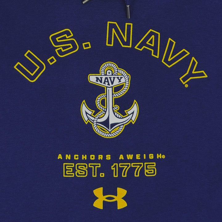 Navy Under Armour Anchors Aweigh Rival Fleece Hood (Navy)