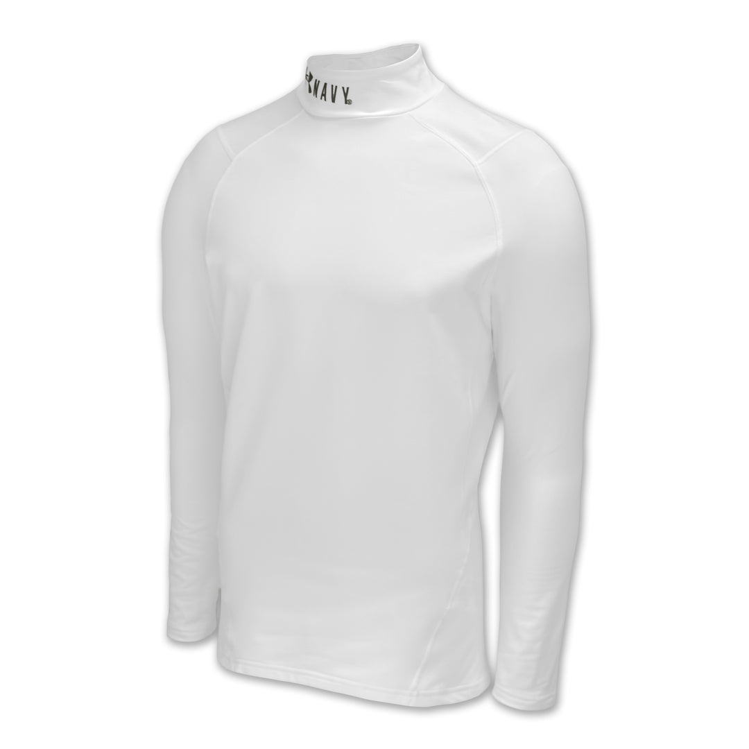 Navy Under Armour ColdGear Fitted Mock (White)