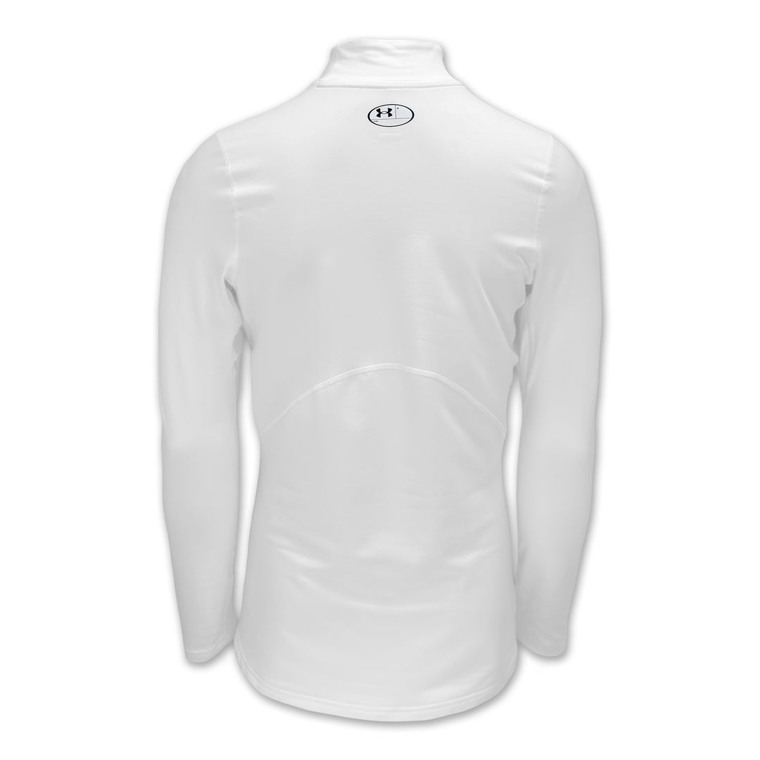 Navy Under Armour ColdGear Fitted Mock (White)