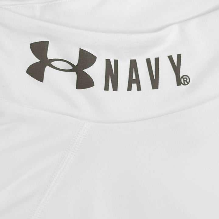 Navy Under Armour ColdGear Fitted Mock (White)