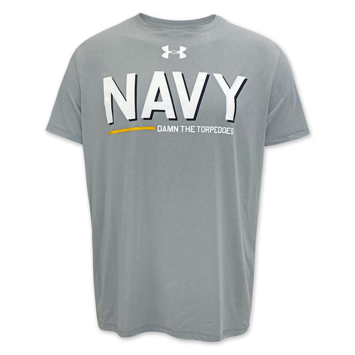Navy Under Armour Damn the Torpedoes Ship T-Shirt (Grey)