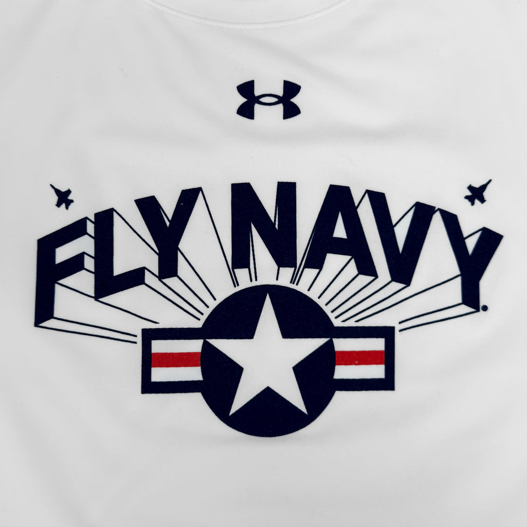Navy Under Armour Fly Navy Tech Long Sleeve T-Shirt (White)