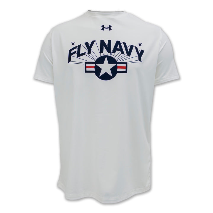 Navy Under Armour Fly Navy Tech T-Shirt (White)