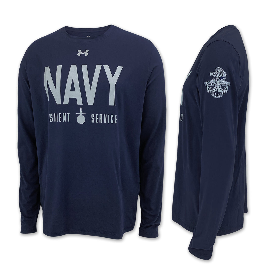 Navy Under Armour Silent Service Tech Long Sleeve T-Shirt (Navy)