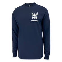Load image into Gallery viewer, Navy Veteran Flag Long Sleeve T-Shirt (Navy)