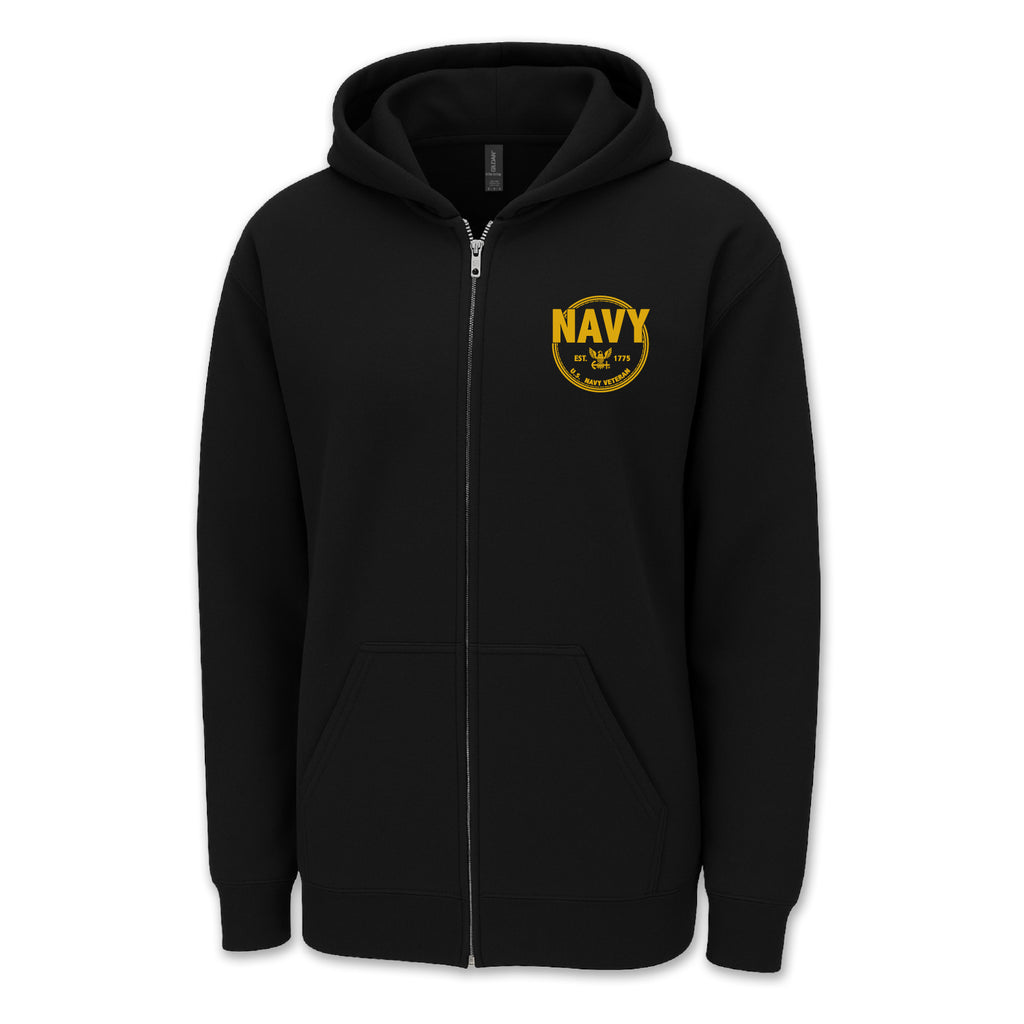 Pick Your Design Navy Full Zip Sweatshirt (Black)