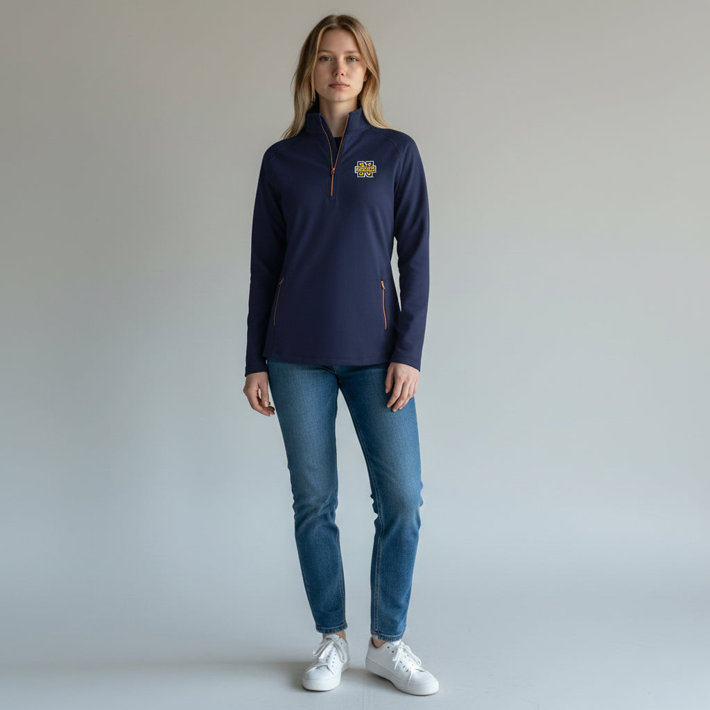 Navy Women's Columbia Outward Nine 1/4 Zip Pullover*