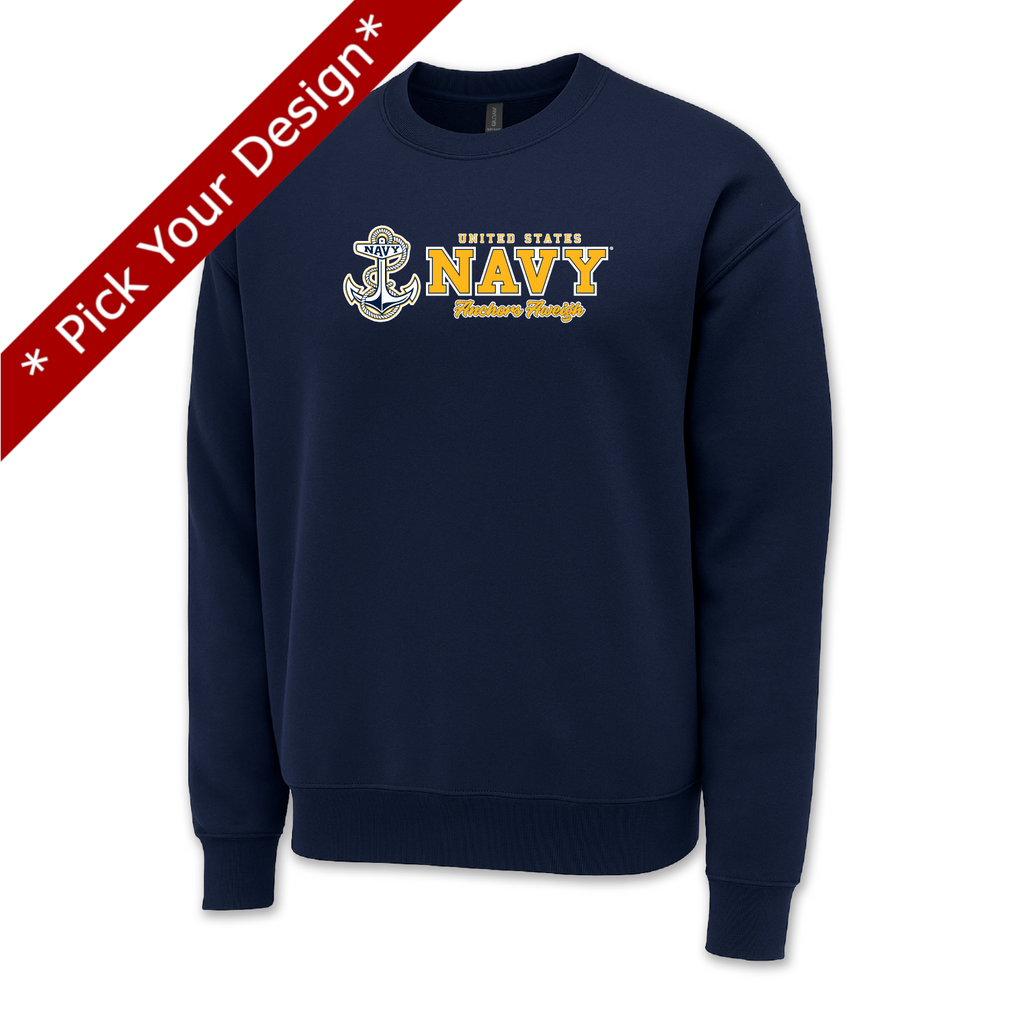 Pick Your Design Navy Crewneck Sweatshirt (Navy)