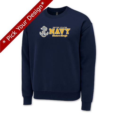 Pick Your Design Navy Crewneck Sweatshirt (Navy)