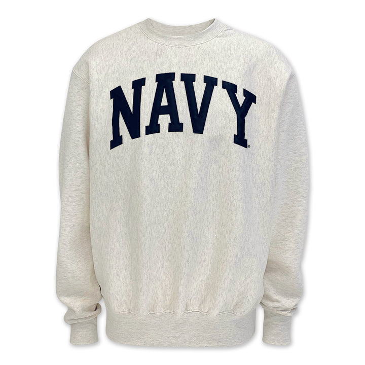 Navy Proweave Tackle Twill Crewneck (Oatmeal)
