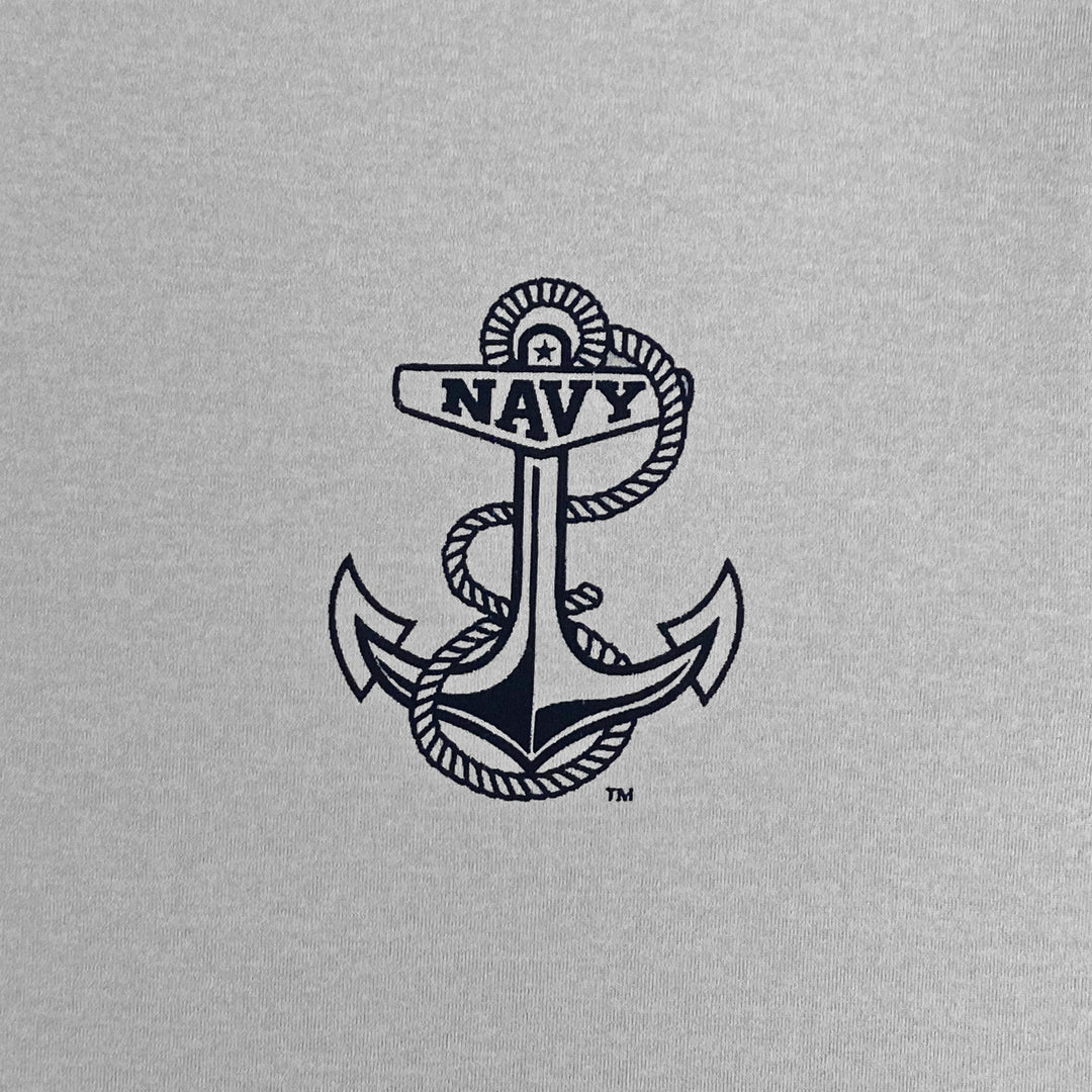Navy Under Armour Hooded Long Sleeve Zip Tee (Grey)