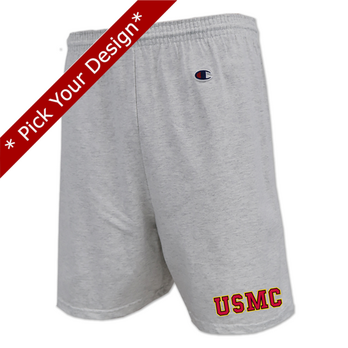 Pick Your Design Marines Cotton Shorts (Grey)