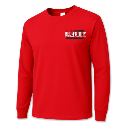 RED Friday Left Chest Long Sleeve T-Shirt (Red)