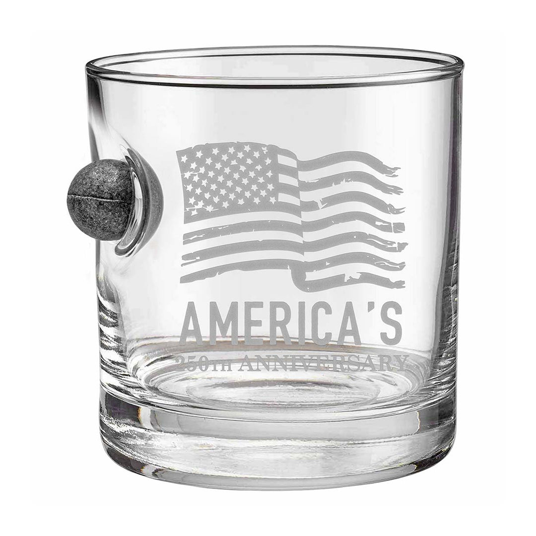 America's 250th Anniversary Musketball Rocks Glass