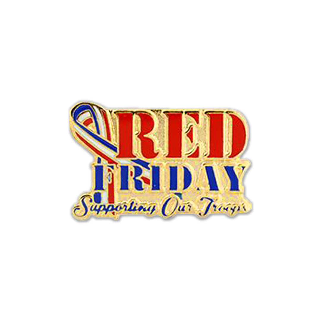 Red Friday Supporting Our Troops Lapel Pin