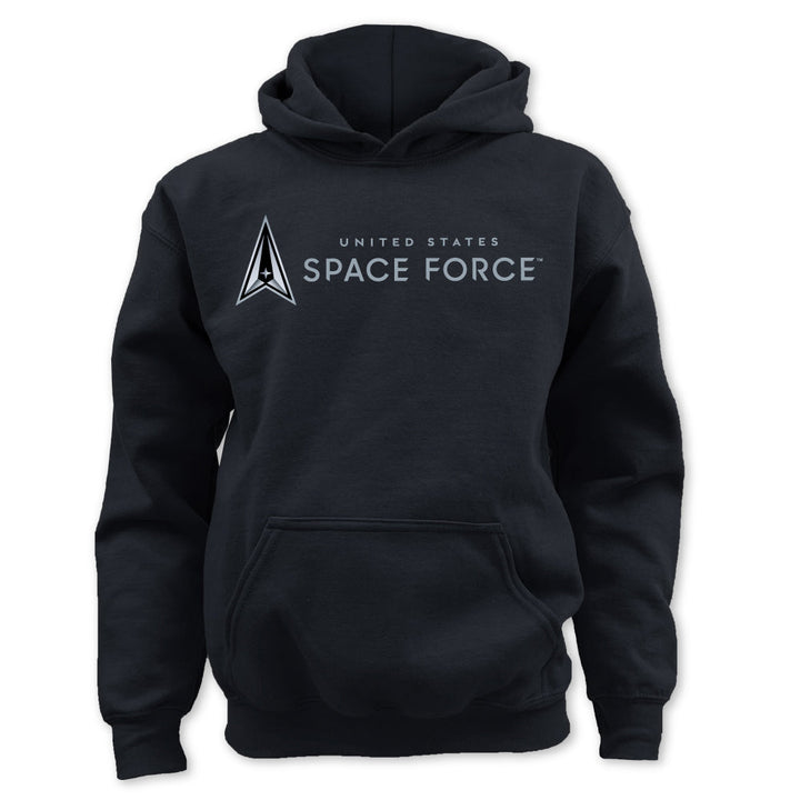 Pick Your Design Space Force Youth Hooded Sweatshirt (Black)