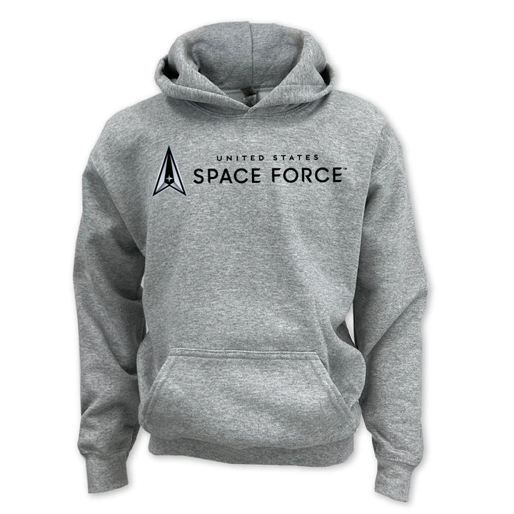 Pick Your Design Space Force Youth Hooded Sweatshirt (Grey)