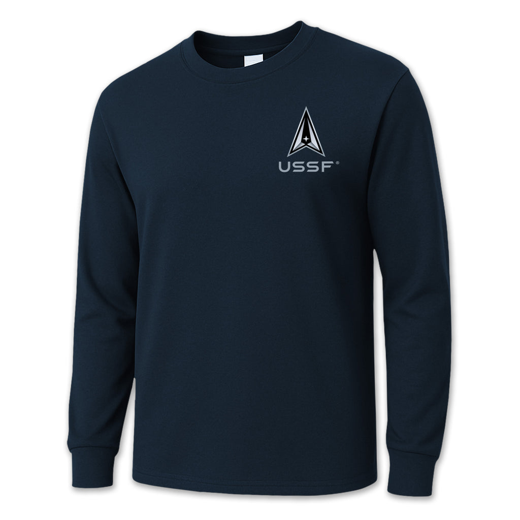Space Force Mens Left Chest Long Sleeve T-Shirt
