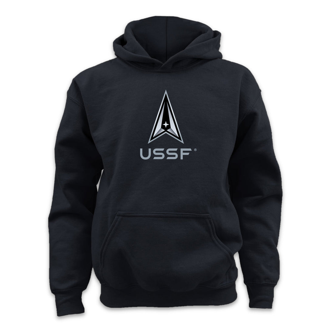 Pick Your Design Space Force Youth Hooded Sweatshirt (Black)