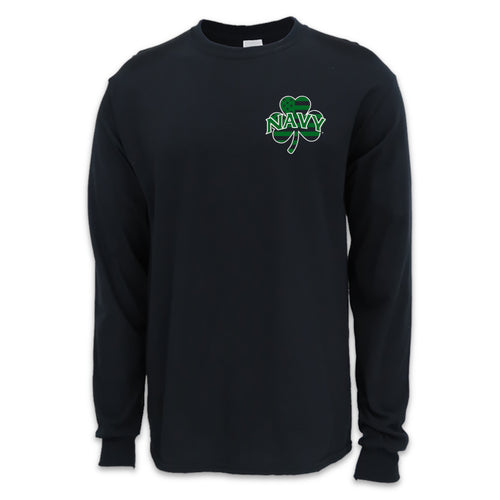 Pick Your Design Navy Long Sleeve T-Shirt (Black)
