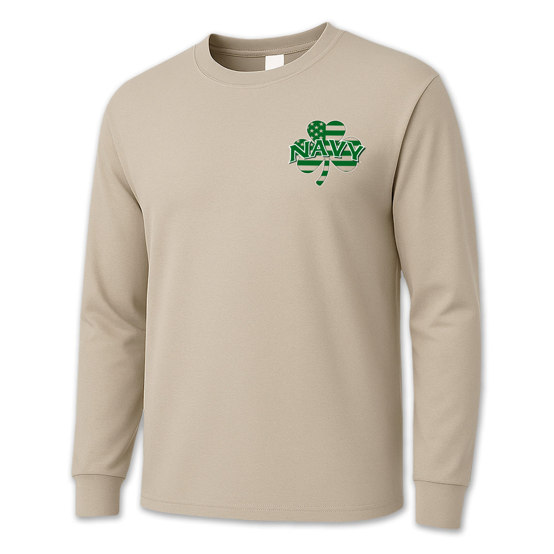 Navy Shamrock Long Sleeve T-Shirt