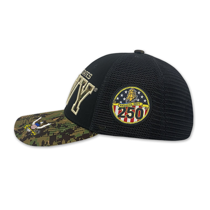 Navy Military Shadow 250th Anniversary Mesh Back Hat (Camo)