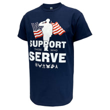 Load image into Gallery viewer, Support Those Who Serve Soldier T-Shirt (Navy)