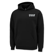 Load image into Gallery viewer, Pick Your Design Space Force Hooded Sweatshirt (Black)