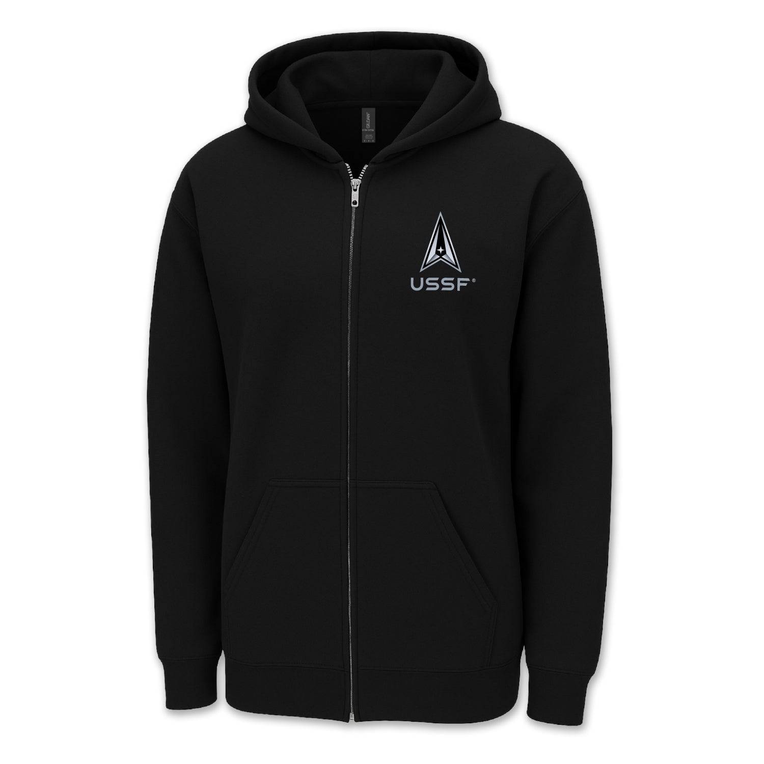 Pick Your Design Space Force Full Zip Hooded Sweatshirt (Black)