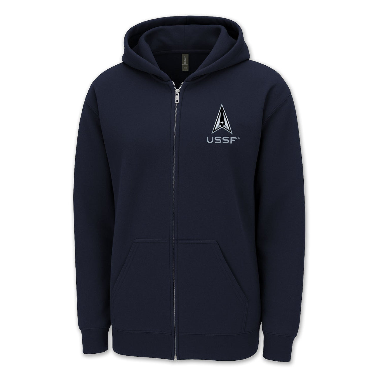 Pick Your Design Space Force Full Zip Hooded Sweatshirt (Navy)