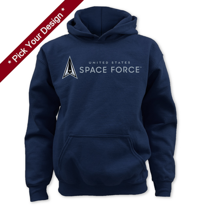 Pick Your Design Space Force Youth Hooded Sweatshirt