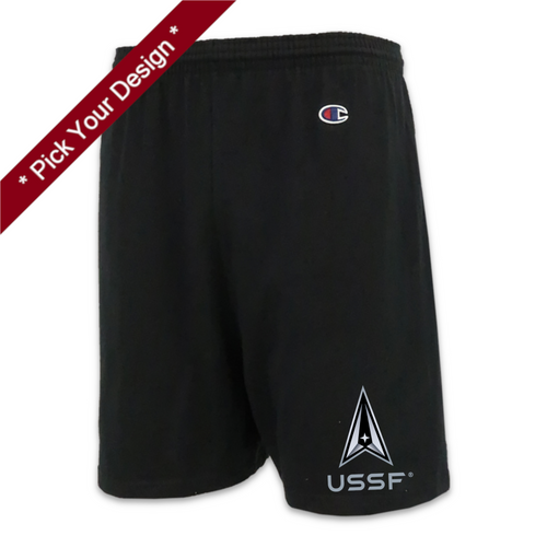 Pick Your Design Space Force Cotton Shorts (Black)