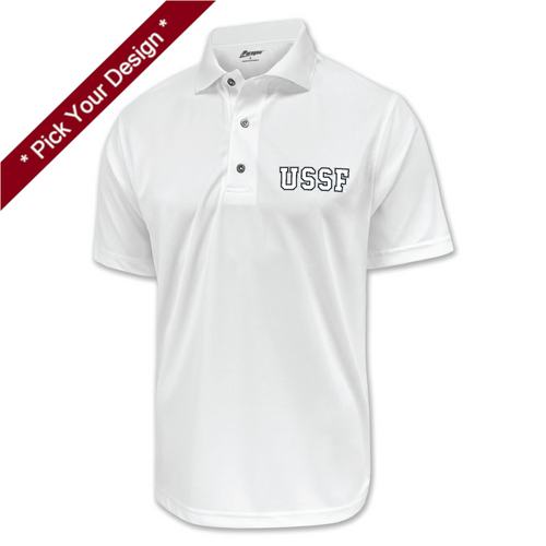 Pick Your Design Space Force Performance Polo (White)