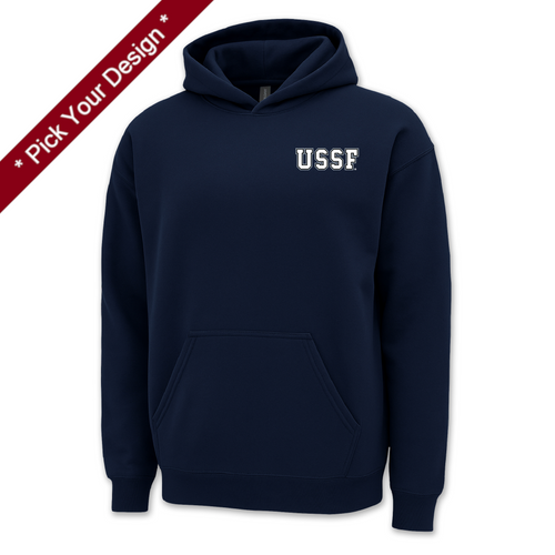 Pick Your Design Space Force Hooded Sweatshirt (Navy)