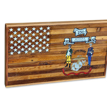 Load image into Gallery viewer, 250th USMC Birthday Barnwood Flag (natural stain)*
