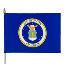 Load image into Gallery viewer, Air Force 12&quot;x18&quot; Stick Flag (Royal)