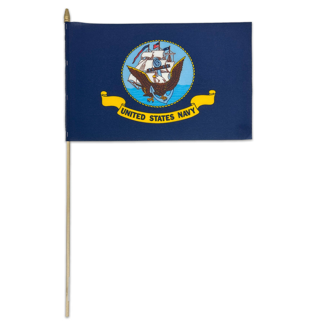 Navy 12"x18" Stick Flag (Navy)