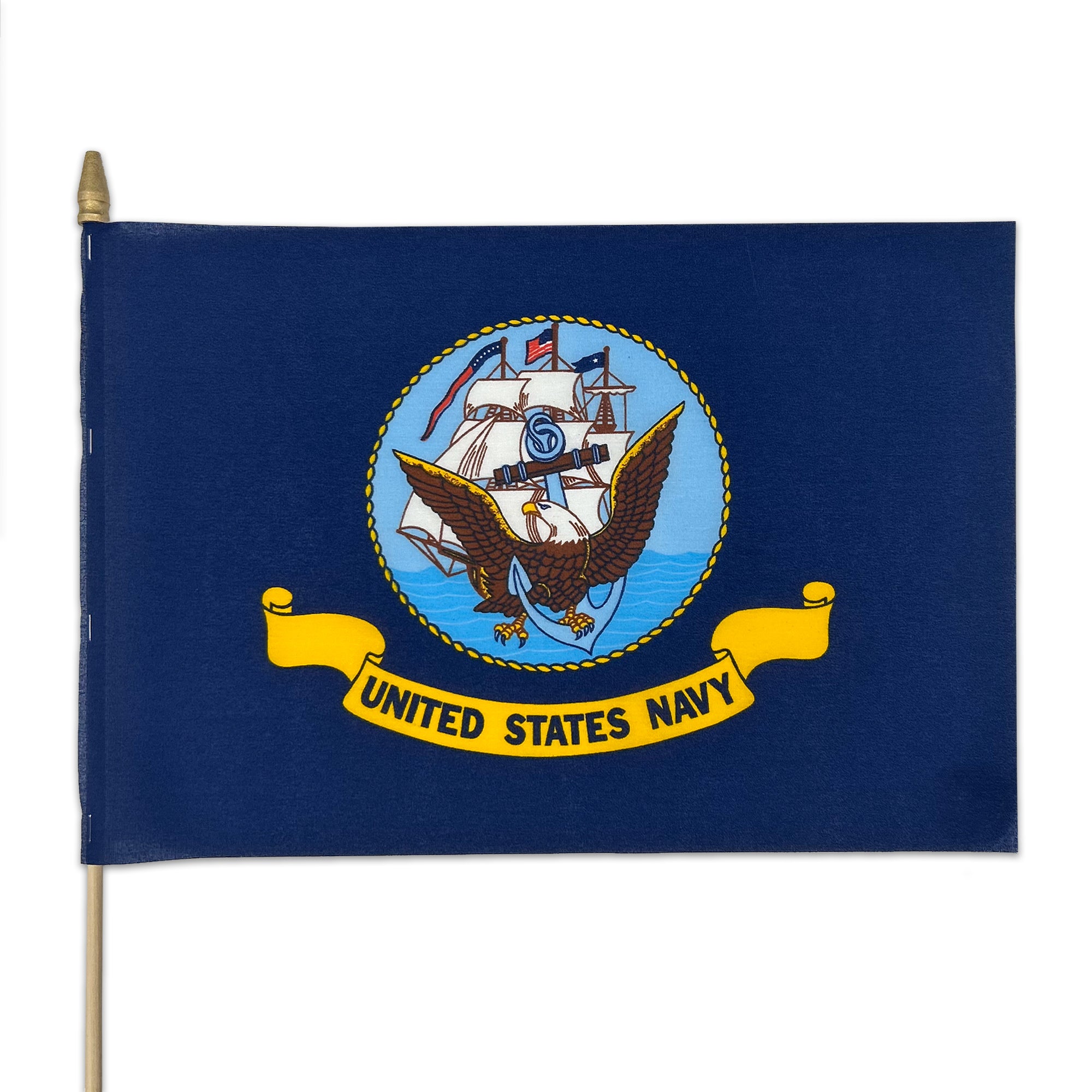 Navy 12"x18" Stick Flag (Navy)