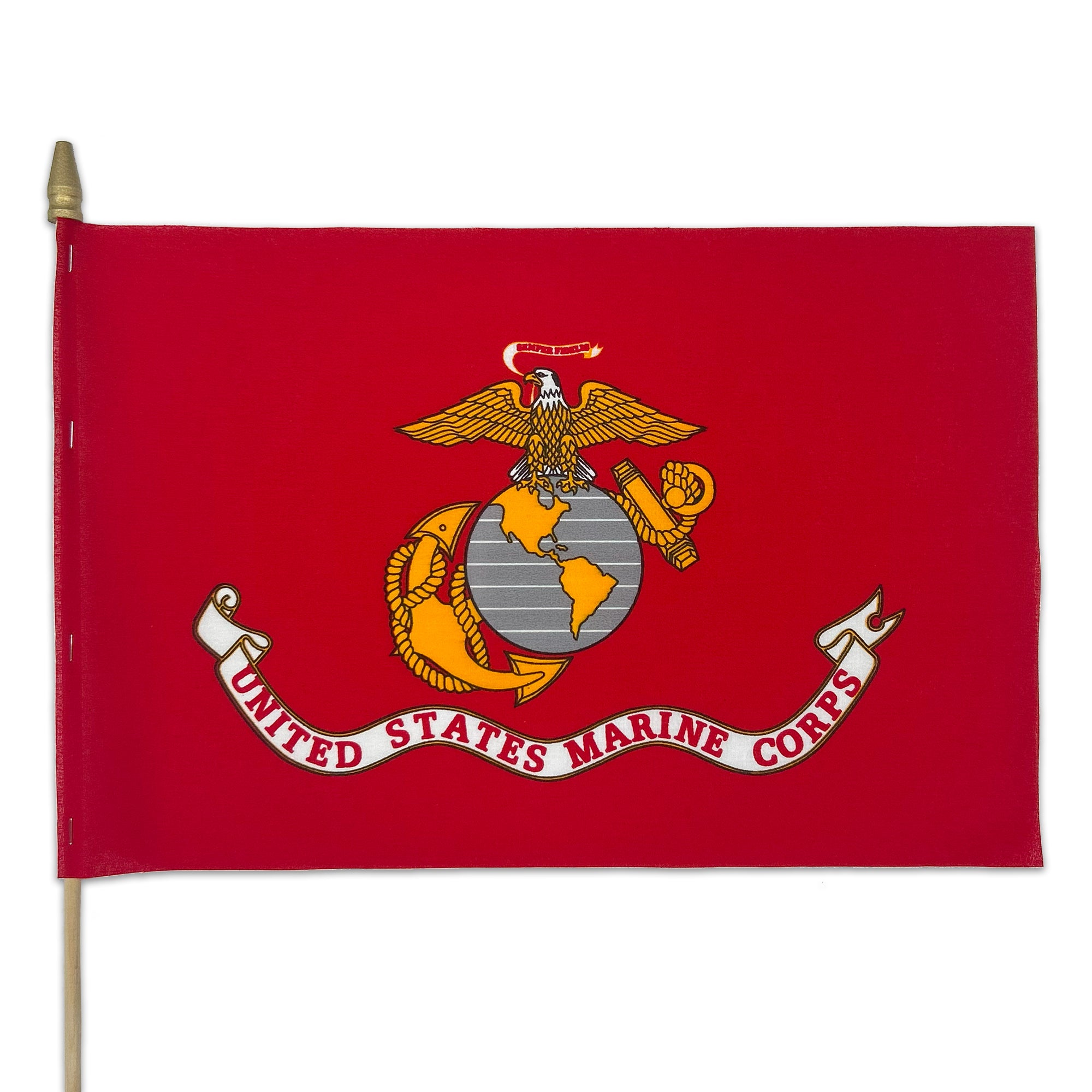 Marines 12"x18" Stick Flag (Red)