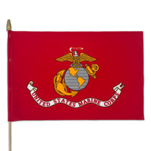 Load image into Gallery viewer, Marines 12&quot;x18&quot; Stick Flag (Red)