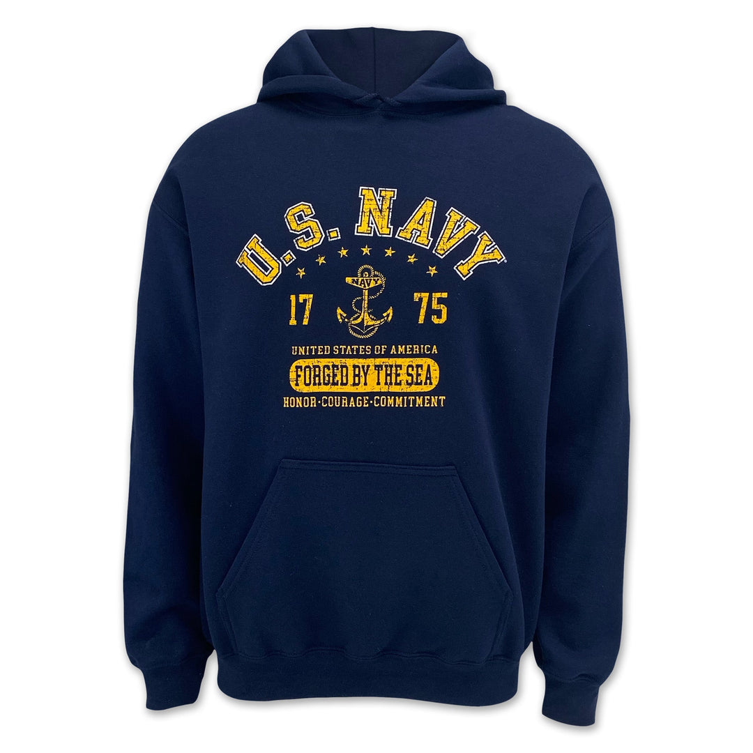 Navy Distressed Forged ByThe Sea Hood (Navy)