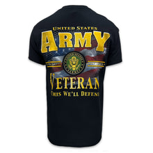 Load image into Gallery viewer, Army Veteran Star Band T-Shirt (Black)