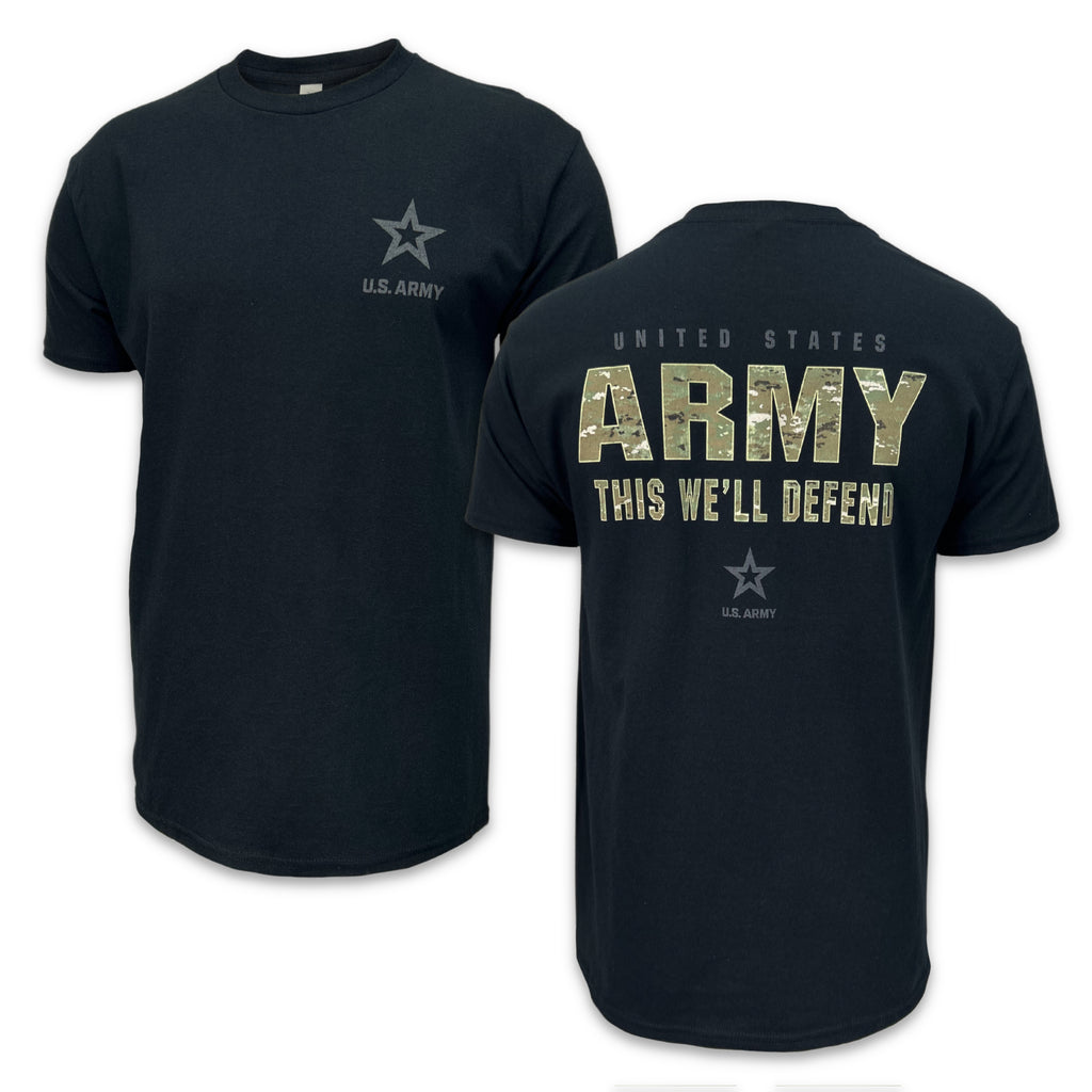 United States Army This We'll Defend Camo T-Shirt (Black)