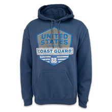 Load image into Gallery viewer, Coast Guard Distressed Hexagon Shield Hood (Indigo)