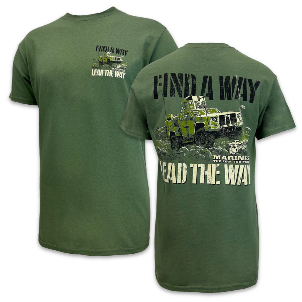 Marines Find A Way Lead The Way T-Shirt (OD Green)