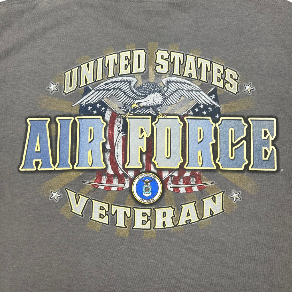 United States Air Force Veteran Perched Eagle T-Shirt (Charcoal)